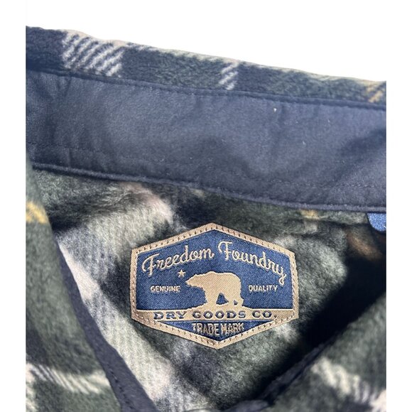 Freedom Foundry Button Up Shirt, Men's XL Green Plaid Flannel Long Sleeve - Picture 6 of 9